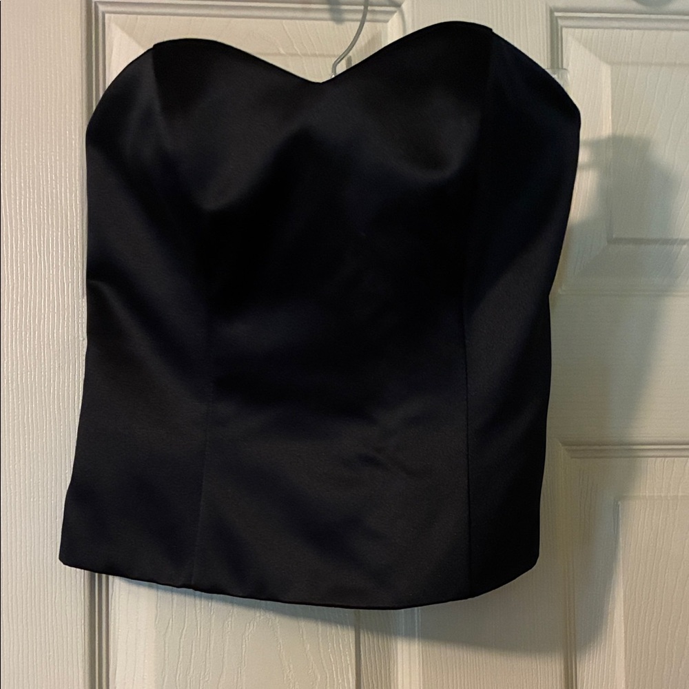 David's Bridal Black Strapless Dress